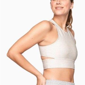 Outdoor Voices Slashback Crop Top size small oatmeal